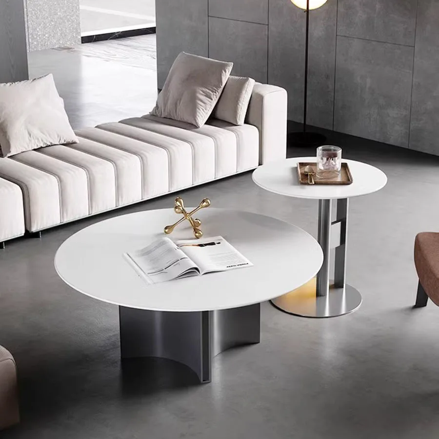 

Modern Coffee Table Living Room Home Ornament Unique Coffee Table Nordic Round Metal Corner Portable Italian Mesinha Room Decor