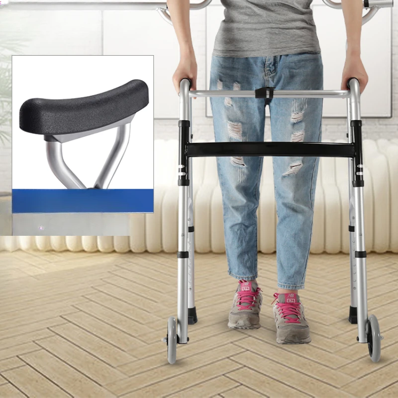 Aluminum Alloy Walking Stick  Thickened SittoWalk Supporter, Adjustable Hand Trolley, NonSlip Elderly Wheelchair 2