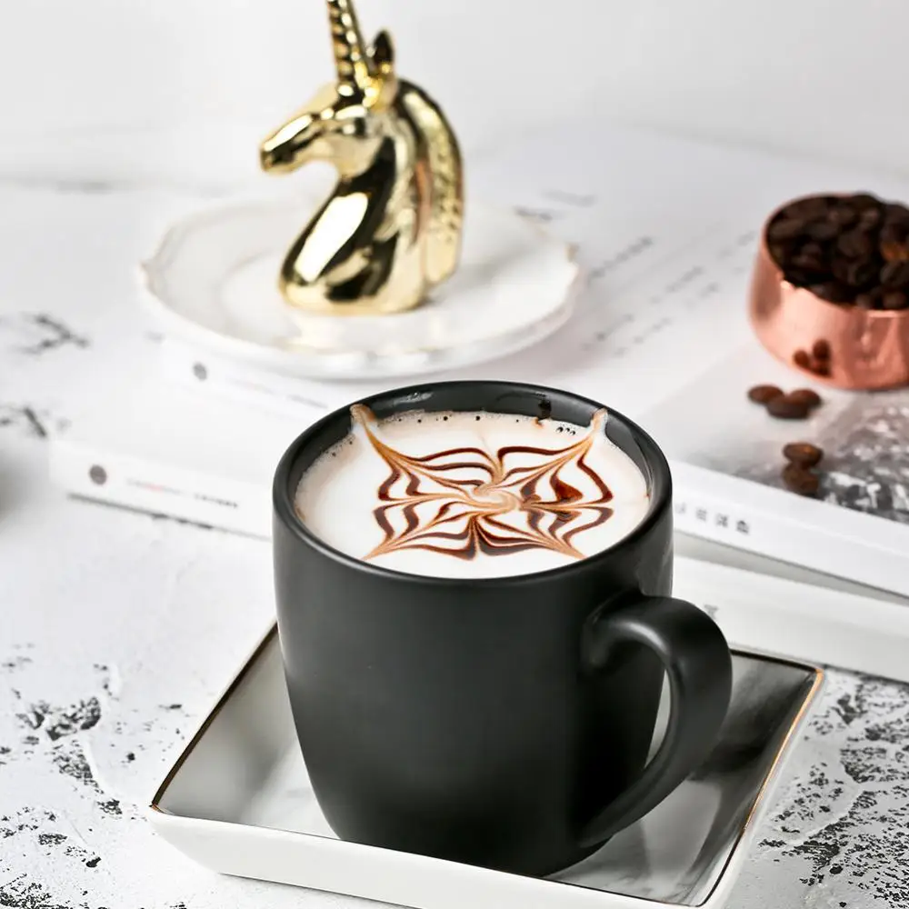 Description Picture 2 of itemMold Coffee Milk Cake Cupcake Stencil Template Fancy Coffee Barista Cappuccino Template Strew Pad Duster Spray Tools