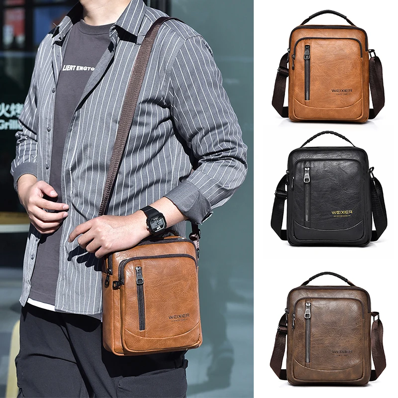 Valigetta A Tracolla Maschile Per Uomo Borsa A Mano In Pelle Pu Messenger Crossbody Designer Porter Side Phone Pouch Sling Cross Bag