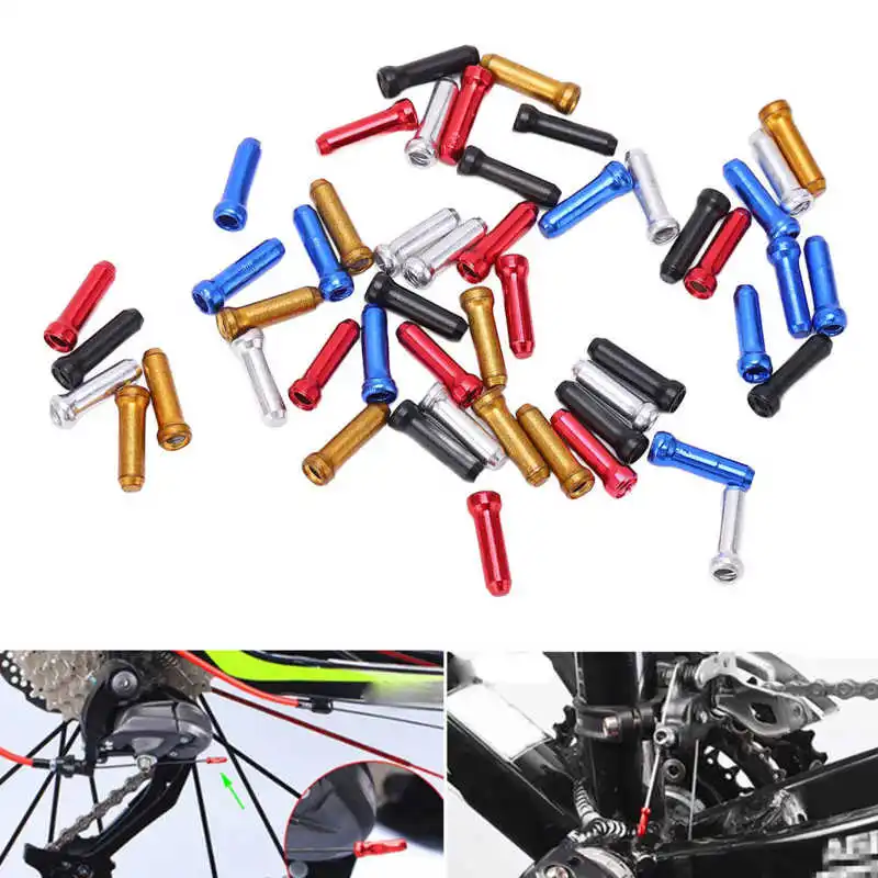Bicycle Brake Cable End Caps Al Alloy Bike Shifter Inner Cable Tips 50 Pcs/Lot