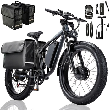 ORZEL K17 Bicicletta elettrica 2000W Doppio motore 26" Velocità 45KM/H Portata 120KM Batteria 25Ah
