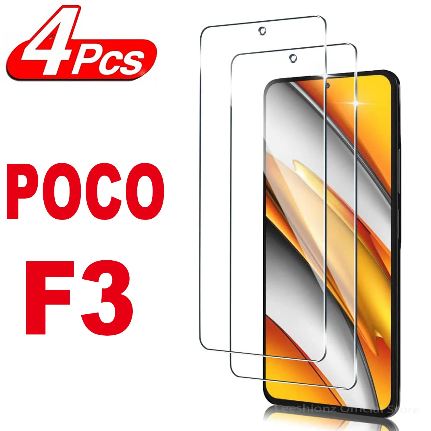 2/4Pcs Für Poco F3 Gehärtetem Glas Original 9H Hohe Qualität Schutz Film Explosion-proof Screen Protector für poco F3 – Detail 1