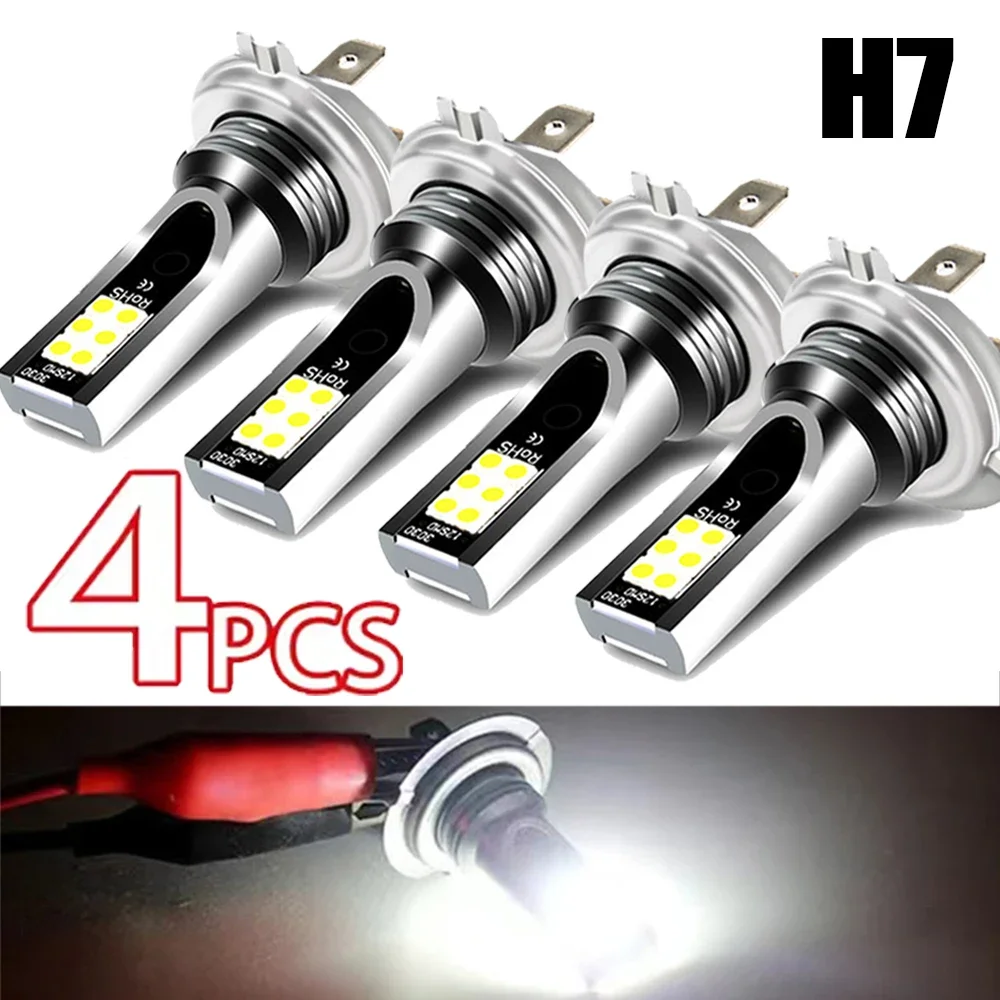 H7 Led Headlight Bulb Kit Car Fog Light Bulbs 12V 55W High Power 6000K Headlamp 1/2/4PCs