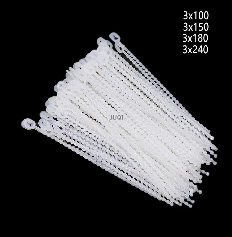 100PCS white bead nylon strap can be reused and can be loosened to fix