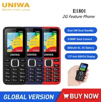 UNIWA E1801 Unlocked Button Phones 1.77Inch 800mAh 2G Feature Phone Dual SIM Standby Mobile Phone For The Old Wireless FM Radio 1