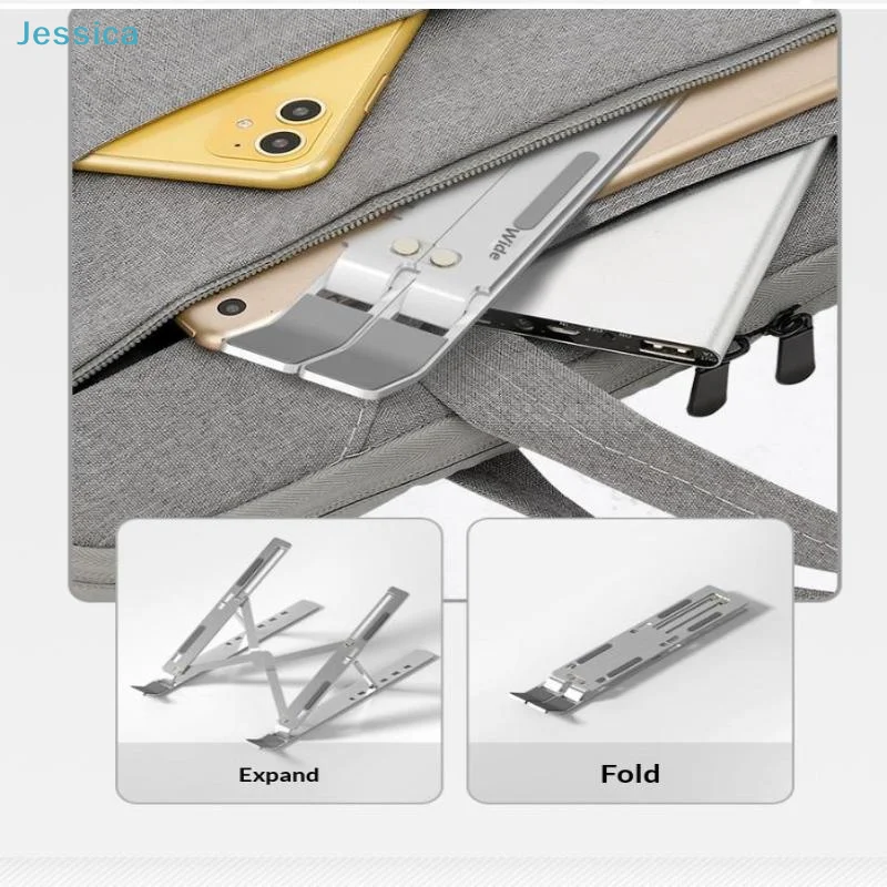 ♥ 알루미늄 합금 접이식 노트북 스탠드 |   휴대성을 위한 인체공학적 다각도 컴퓨터 홀더