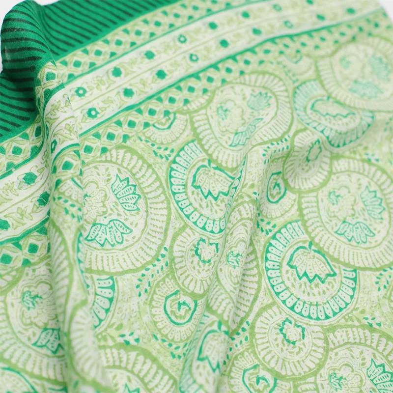 2024 neue Mode Luxus Damen Damen Schal weibliche Baumwolle Leinen Schal Quaste vier Jahreszeiten vielseitige Blumen muslimischen Hijab 90*180cm – Detail 13