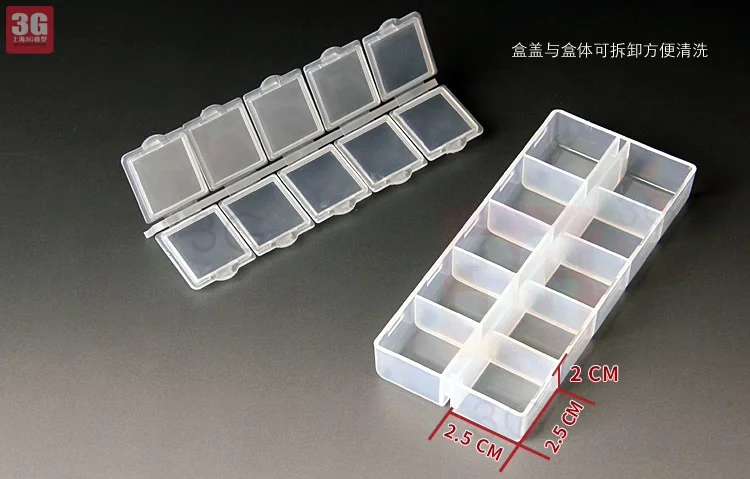GJ-028 10 Grids Model Tool Parts Box Separate Opening Storage Box Small Accessories Organizer for Model Hobby Tools DIY