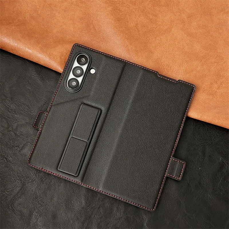 Luxury PU Leather Wallet Card Holder Phone Case with Screen Protector and Shockproof Cover