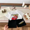 Children's Clothing Children's Short Sleeved Boys And Girls Summer Cartoon Fashion Baby Trend Set Short Sleeved Shorts Set 3