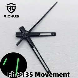 Silver and Green Luminous Watch Hands - Premium Watch Accessories (Black)