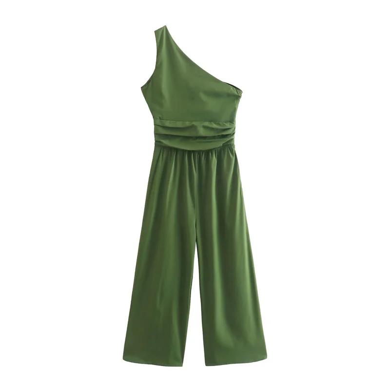 2022 Solid Color Retro Summer Women's O Neck Sleeveless Long High Waist Jumpsuit Women's Jumpsuit