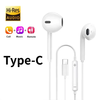 Auricolari USB Type-C con Filo, Cuffie Stereo In-Ear con Microfono per Xiaomi Redmi Samsung Huawei iPhone 15 16 Telefoni USB-C