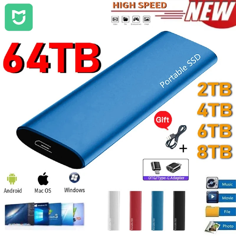 

Mijia SSD USB 3.1 High Speed Mobile Solid State Drive 2TB External Storage Decives Hard Disk Type-C for Laptop PC Mac
