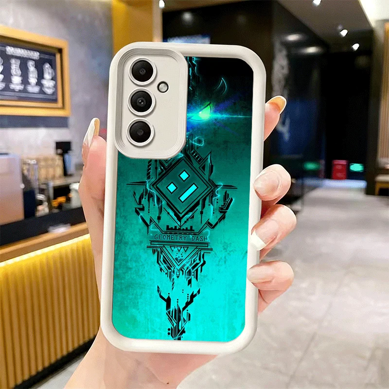 Colorful Geometry Dash Game Design Soft Phone Case