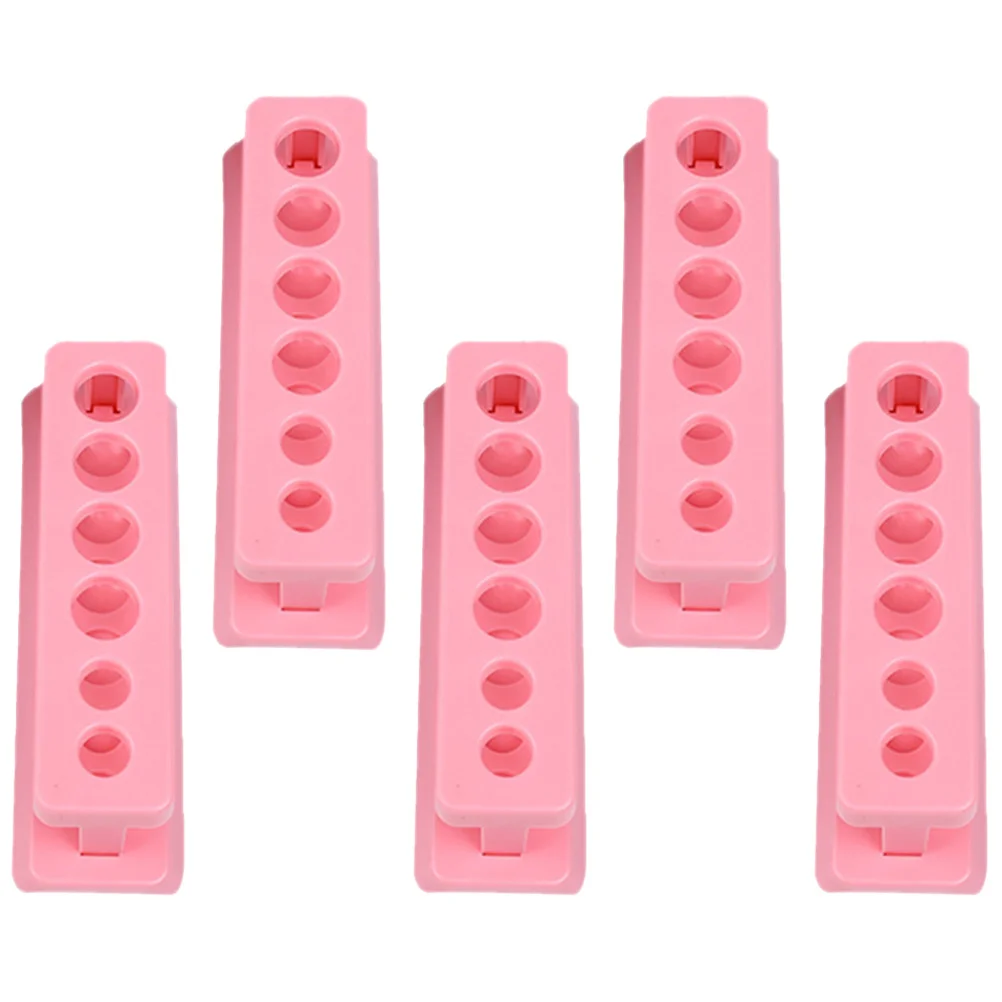 

5 Pcs Test Tubes With Rack Plastic Science Test School Teaching Equipment