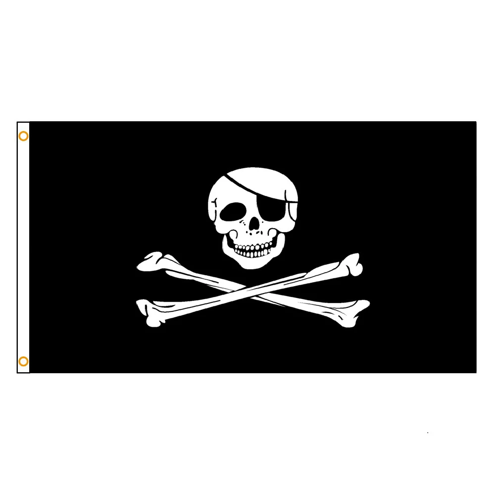 Large Skull and Crossbones Jolly Roger Pirate Flag - 90x150cm