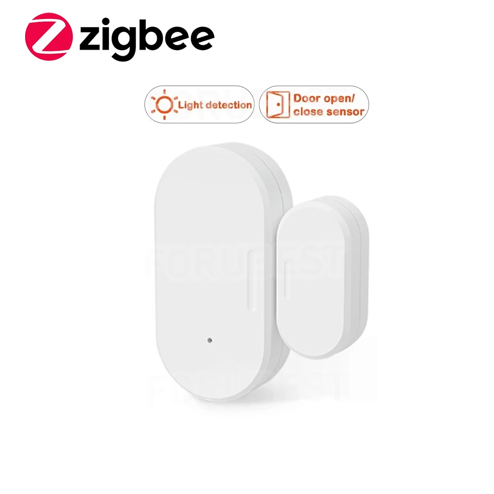 ZigBee Door Window Sensor Lux Light Detect 2 in 1 Real Time Magnetic Alarm App Remote Monitor works with Alexa Google Z2M