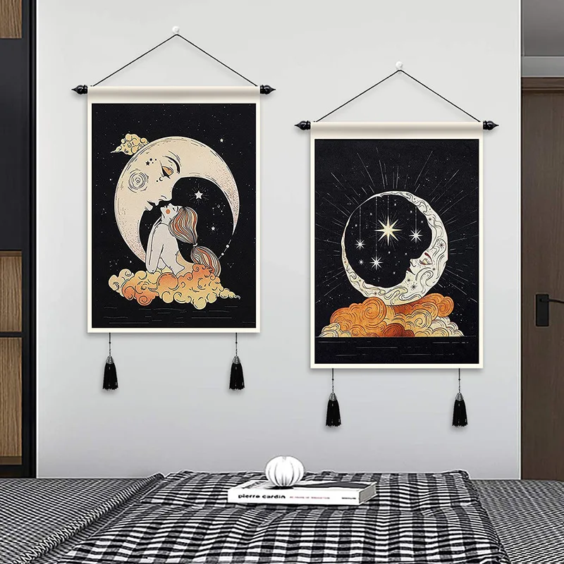 

Tarot Card Tapestry Wall Hanging Astrology Divination Bedspread Burgees Pennant Flags The Sun The Moon And Butterfly