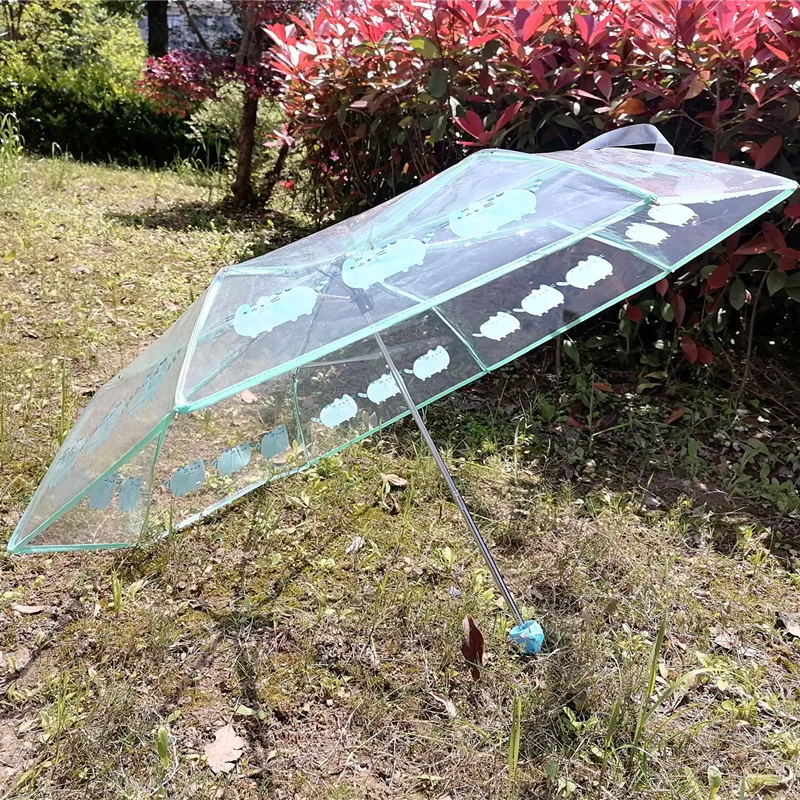 Description Picture 5 of itemNew Folding Umbrella Transparent Sakura Anti-literature Folding Umbrella Wind And Water Resistant Umbrella
