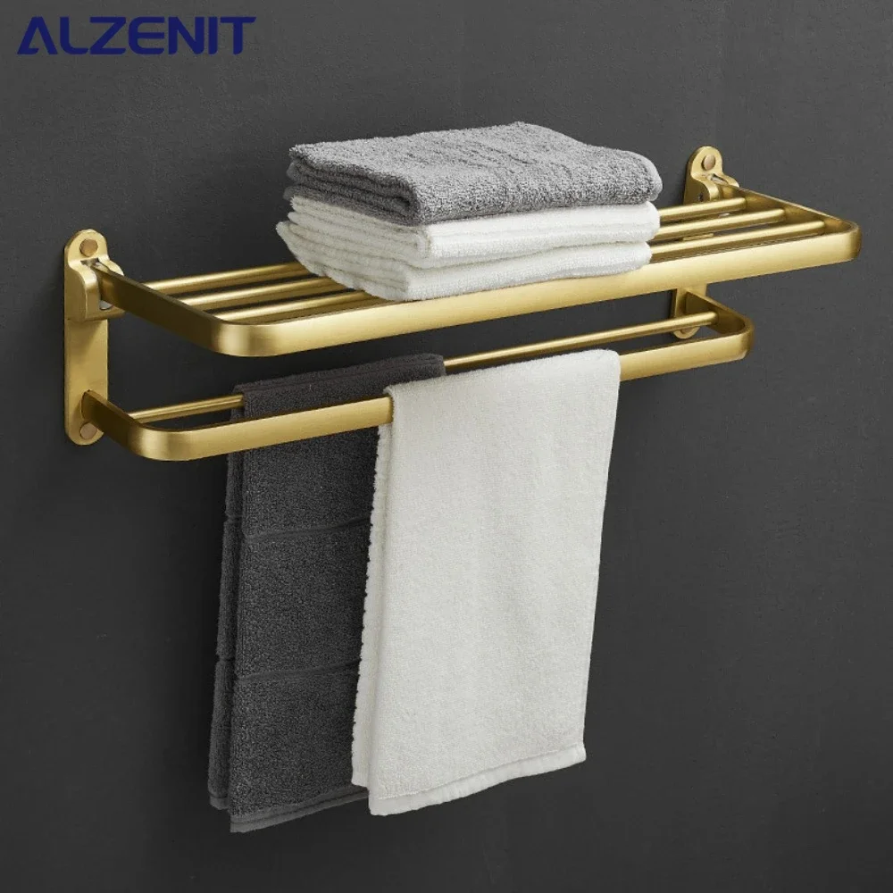 Bathroom accessories brushed gold space aluminum towel rack shelf European hardware pendant set storage bar paper holders paper towel holder toilet paper holder bathroom hardware set bathroom hardware accessories shower rod storage rack
