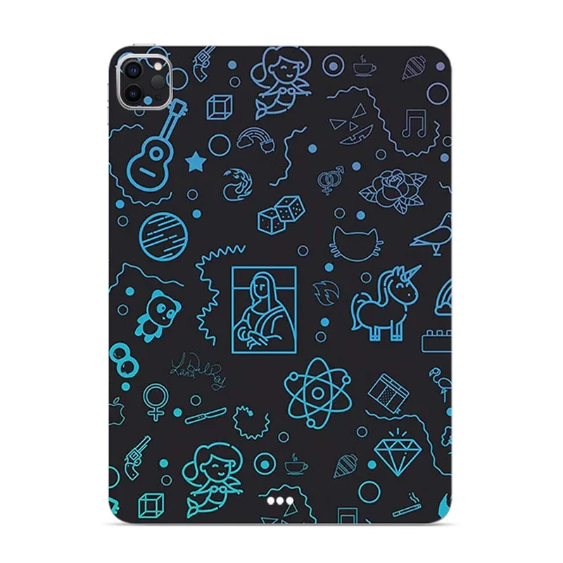 Decalcomania Astratta Per Ipad Pro 2020 2018 Air 4 5 Mini 6 Cover Protettiva Per Schermo Posteriore 3M Wrap Con Adesivo Laterale