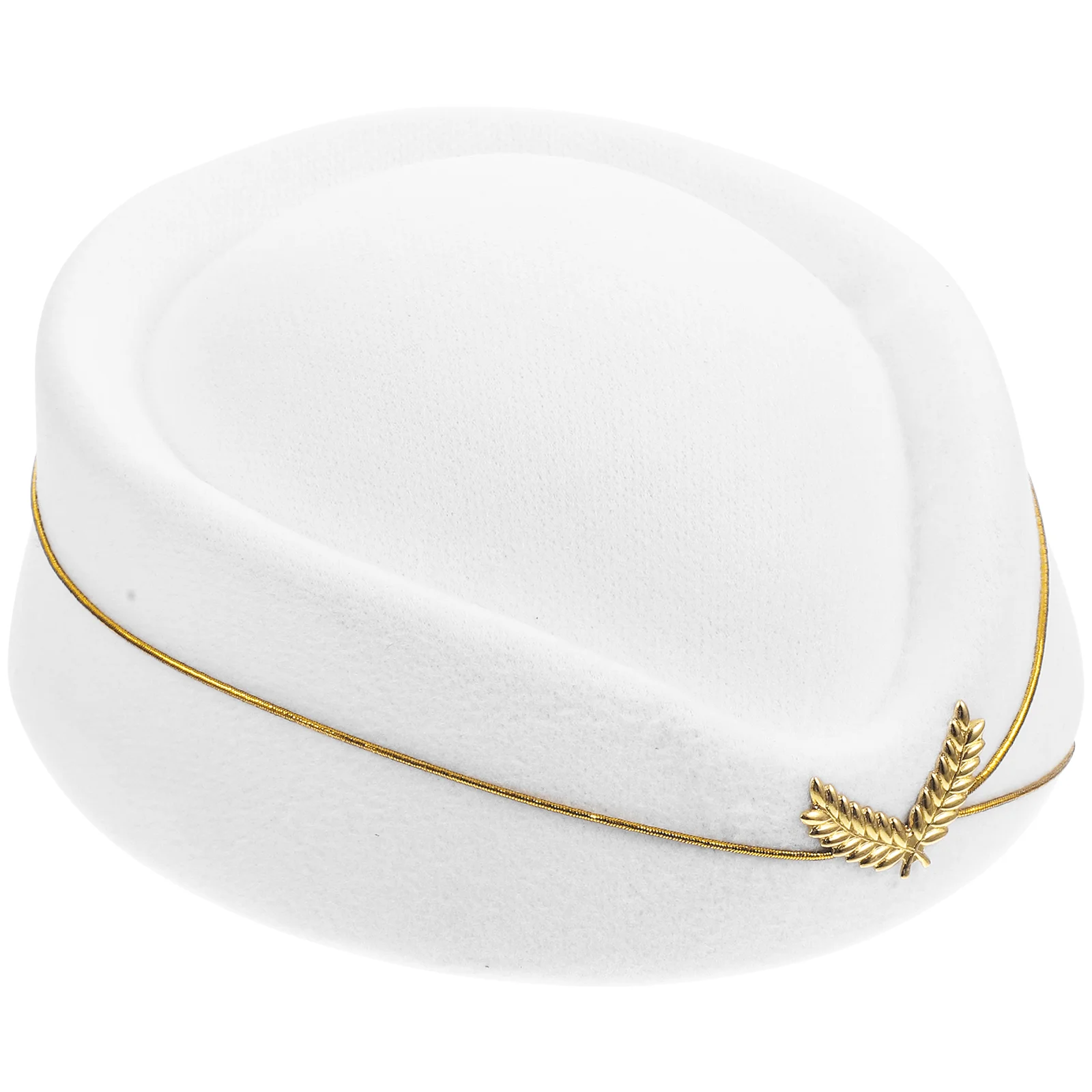 White Stewardess Hat Flight Attendant Costume Decor Airline Headwear Beret Sailor Captain Pillbox Ladies Cosplay Prop Stage