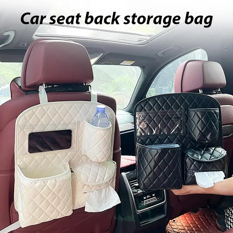 

Car Seat Back Storage Bag hanging organizer Pouch Tablet Cup Holder Stowing Tidying mat Multi-Pocket Backseat Cover Protector