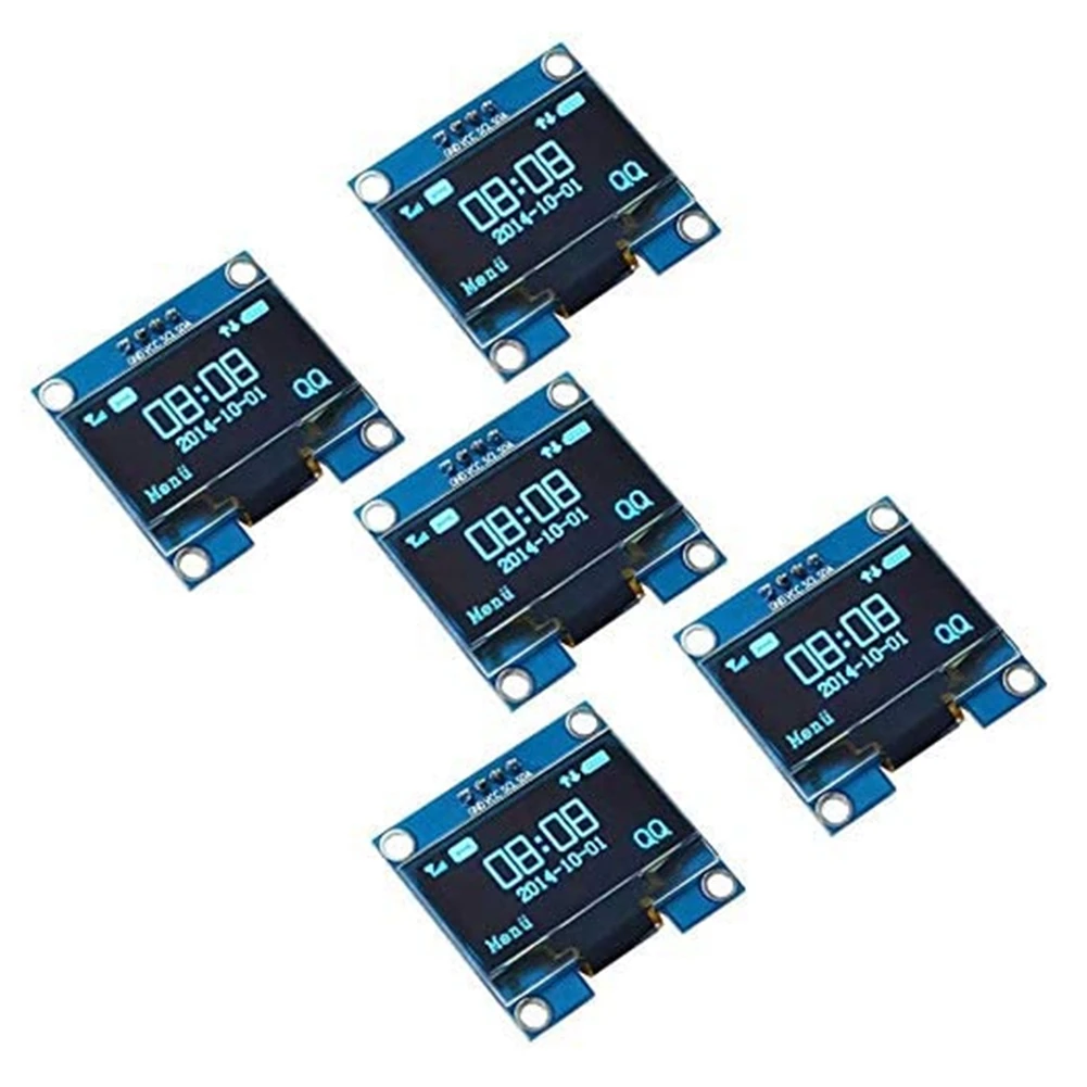

5PCS 0.96 Inch 4-Pin I2C IIC Communication 128X64 OLED Display Module Blue Display