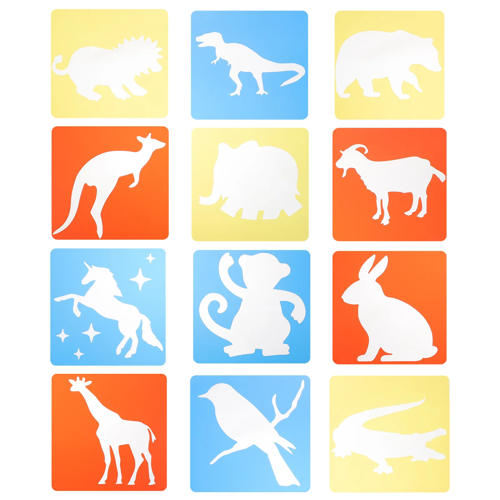 

12 шт., Детские шаблоны для рисования животных