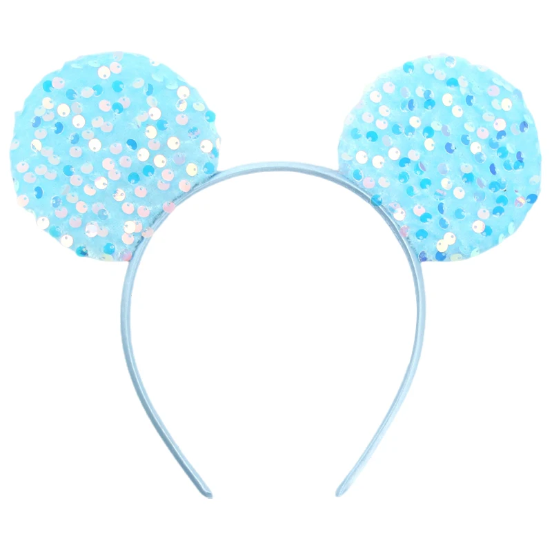 Neue Pailletten-Mausohren-Haarreifen für Mädchen und Frauen, glitzernde Pailletten, 5" Schleifen-Haarbänder, Festival-Party-DIY-Haaraccessoires für Damen – Detail 20