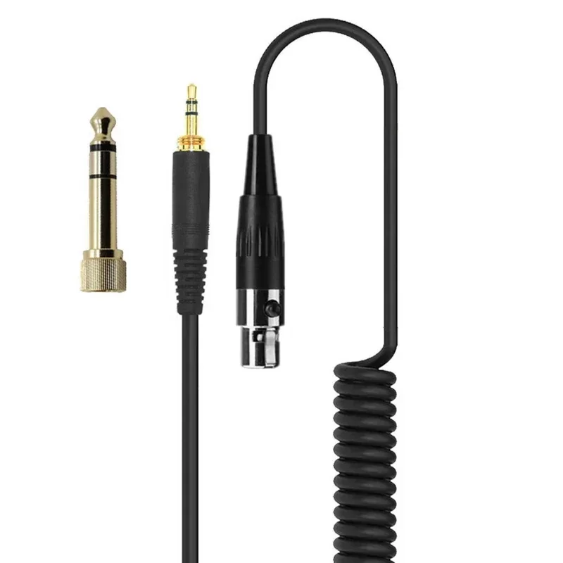 High quality 6.35MM + 3.5MM Spring Headphone Cable for AKG K240 K702 Q701 K271 K267 K712 Headset Replacement Audio Wire