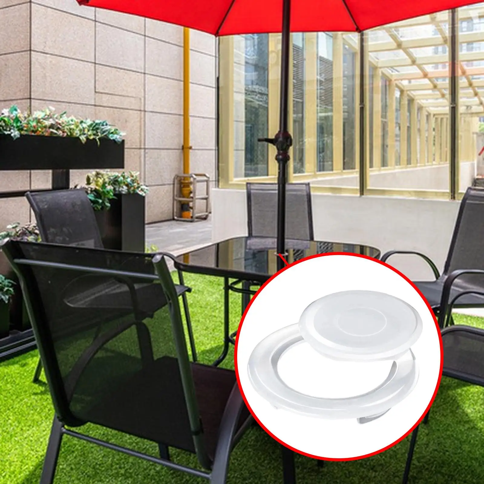 Patio Table Umbrella Hole Ring and Cap, Umbrella Hole Cover and Stopper, Parasol Parts Ring Plug Set, for Party