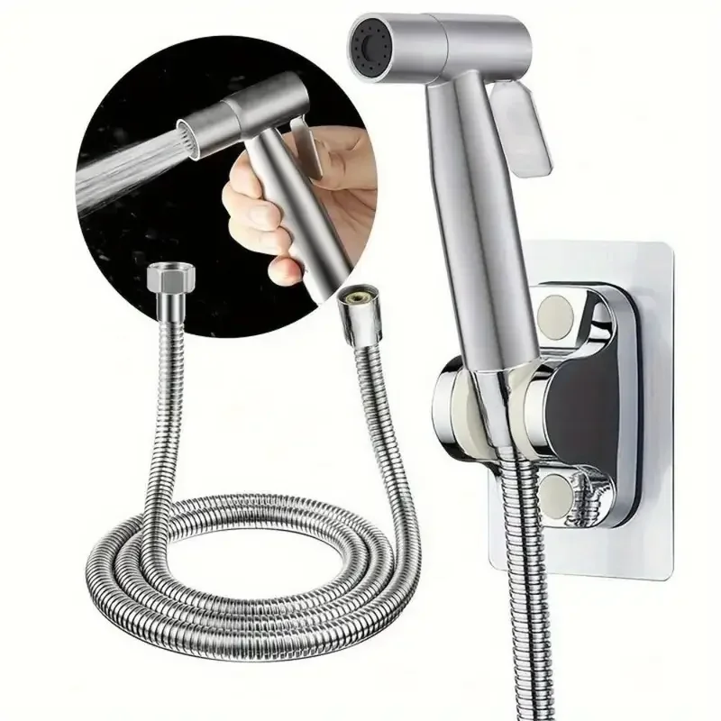 3pcs Stainless Steel Bidet Sprayer Set - High Pressure Handheld Adjustable for Personal Hygiene, Pet Bathroom Shower