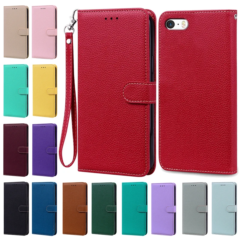 Per Iphone 5S Custodia Cover Portafoglio In Pelle Di Lusso Flip Phone Case Per Apple Iphone Se Iphone5 5S Funda Custodie Antiurto Per Porta Carte