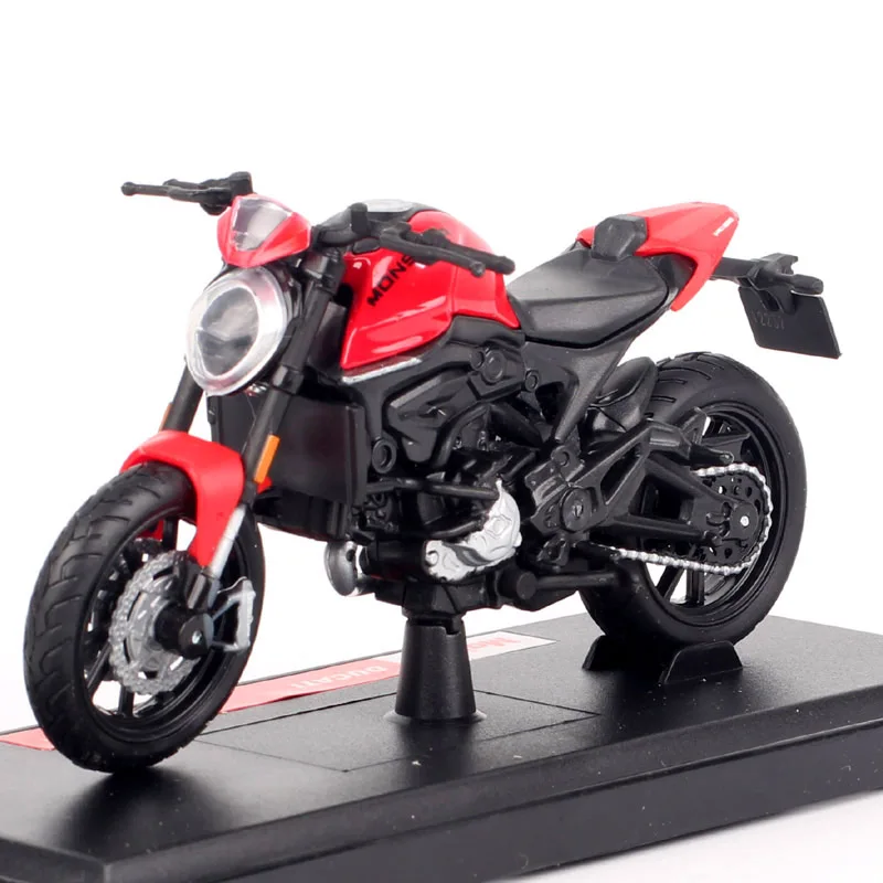 Maisto 1/18 Scale Ducati Monster Plus + 2021 Diecast Model Motorcycle Toy Vehicle Bike Moto Super Sport Race Motorbike Red kids 1 18 maisto 2006 fxdbi dyna street bob super glide diecast scale model motorcycle vehicle car moto bike miniature toy boy