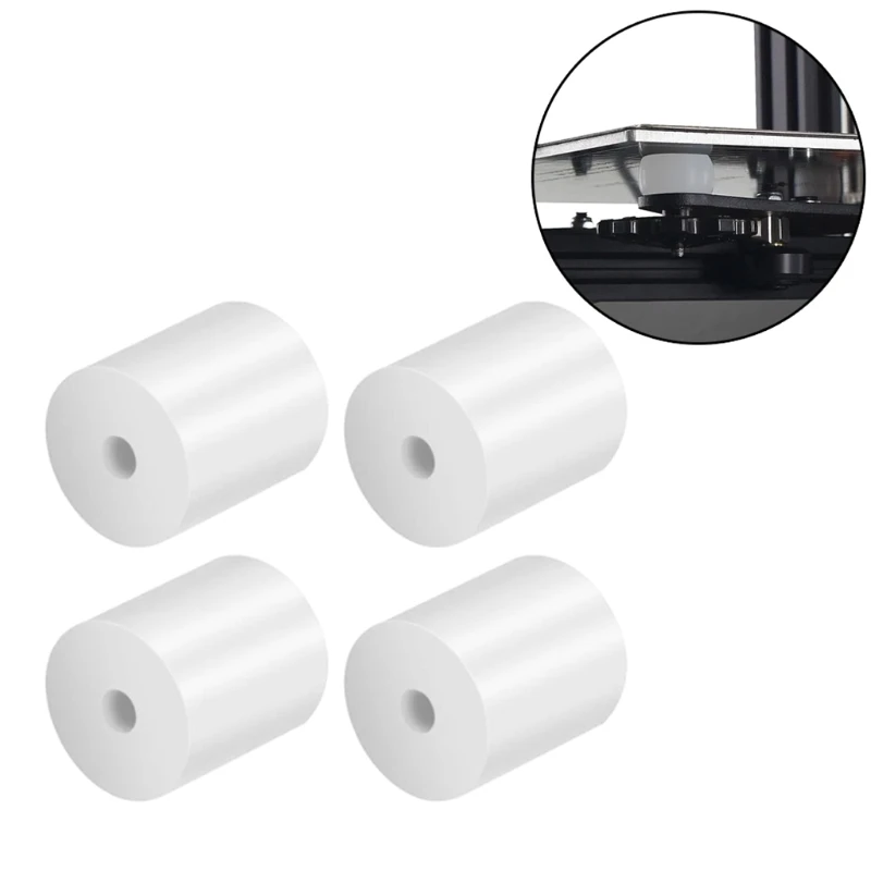 4pcs 3D Printer High Temperature White Silicone Solid Spacer Hot Bed Leveling Column For Cr-10/ Cr10s Ender-3 Pro Drop Shipping