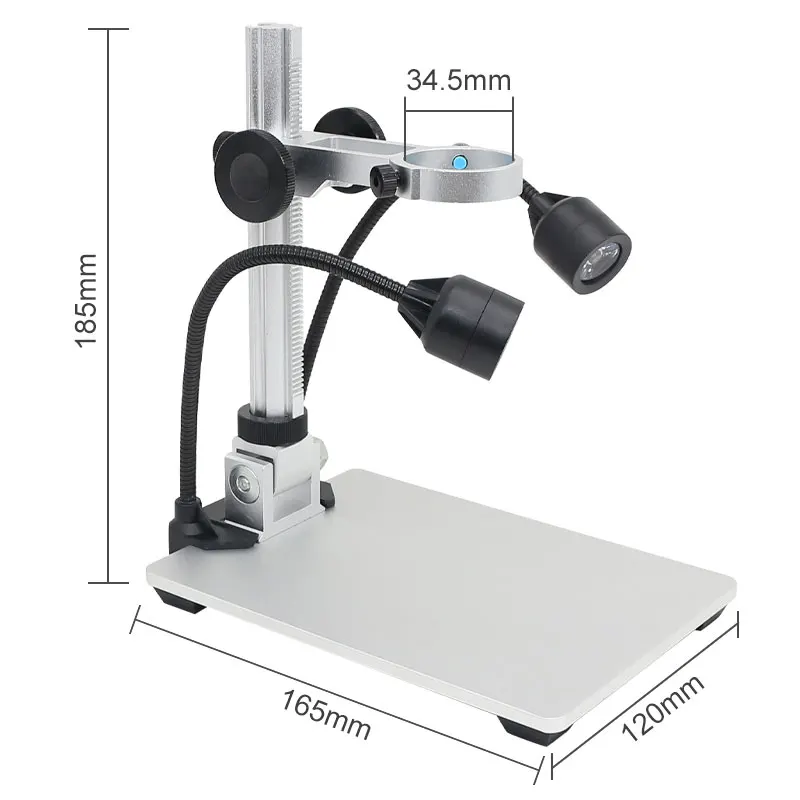 Metal Holder for Microscope Universal Adjustable Stand Bracket with LED Light Aluminium Alloy Raising Lowering Stage microscope arm stand video microscope stand