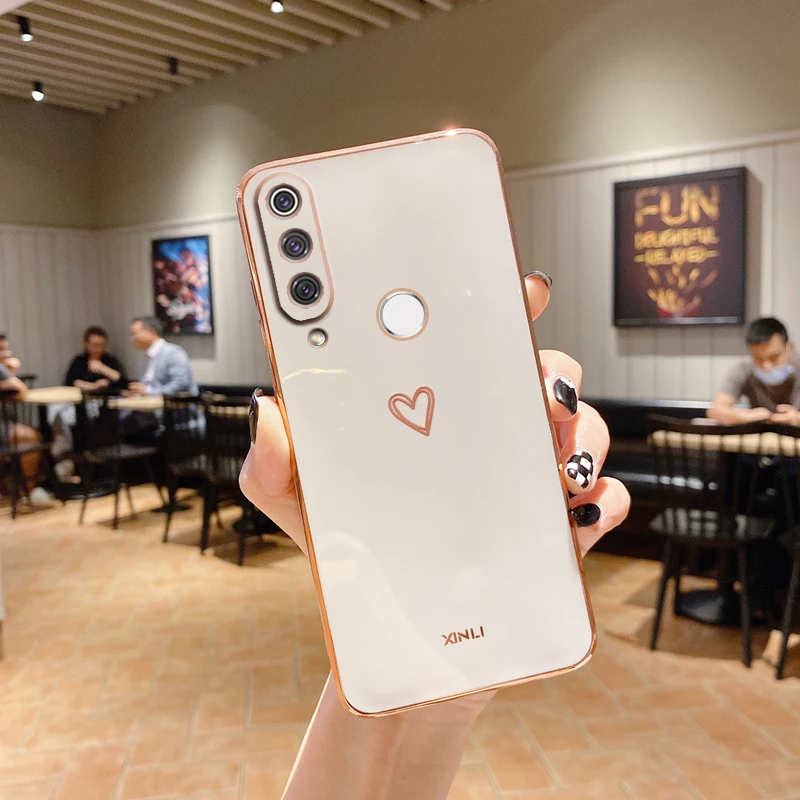Luxury Plating Love Heart Mirror Phone Case