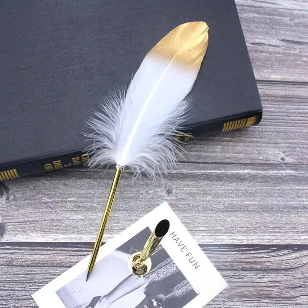 Vintage Feather Pen Set with Ornate Quill and Nib Collection - Elegant Writing Gift Set