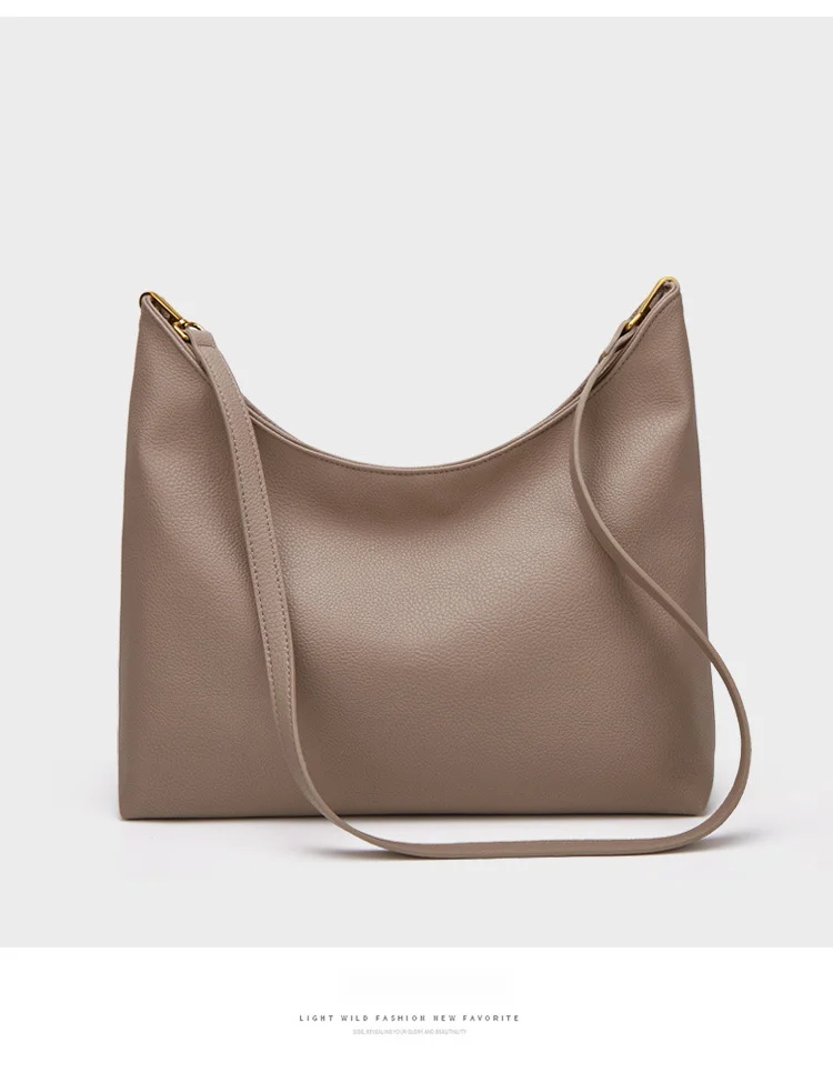 2024 nuova tendenza semplice in morbida pelle di grande capacità delle donne casual e versatile una spalla obliqua borsa a tracolla Tote_voghion.com