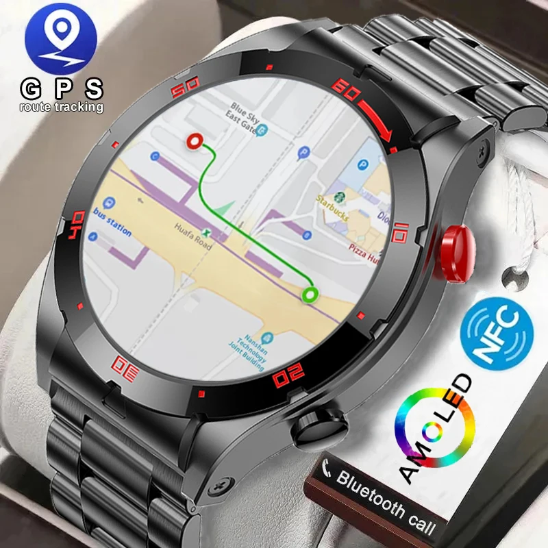 

Смарт-часы мужские с GPS-трекером, AMOLED, 466*466
