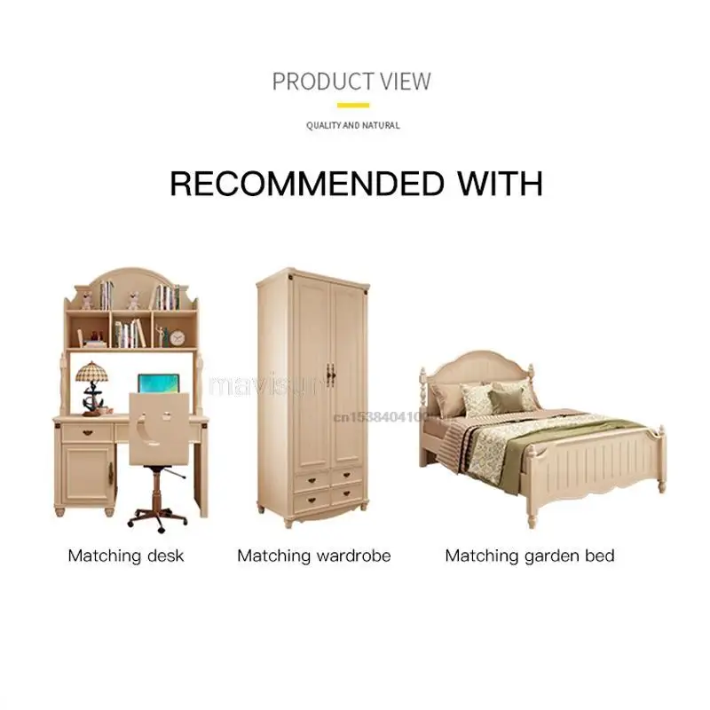 Modern Simple Student Writing Desk American White Computer Desk Combination With Storage Drawers Space Saving Furniture Set