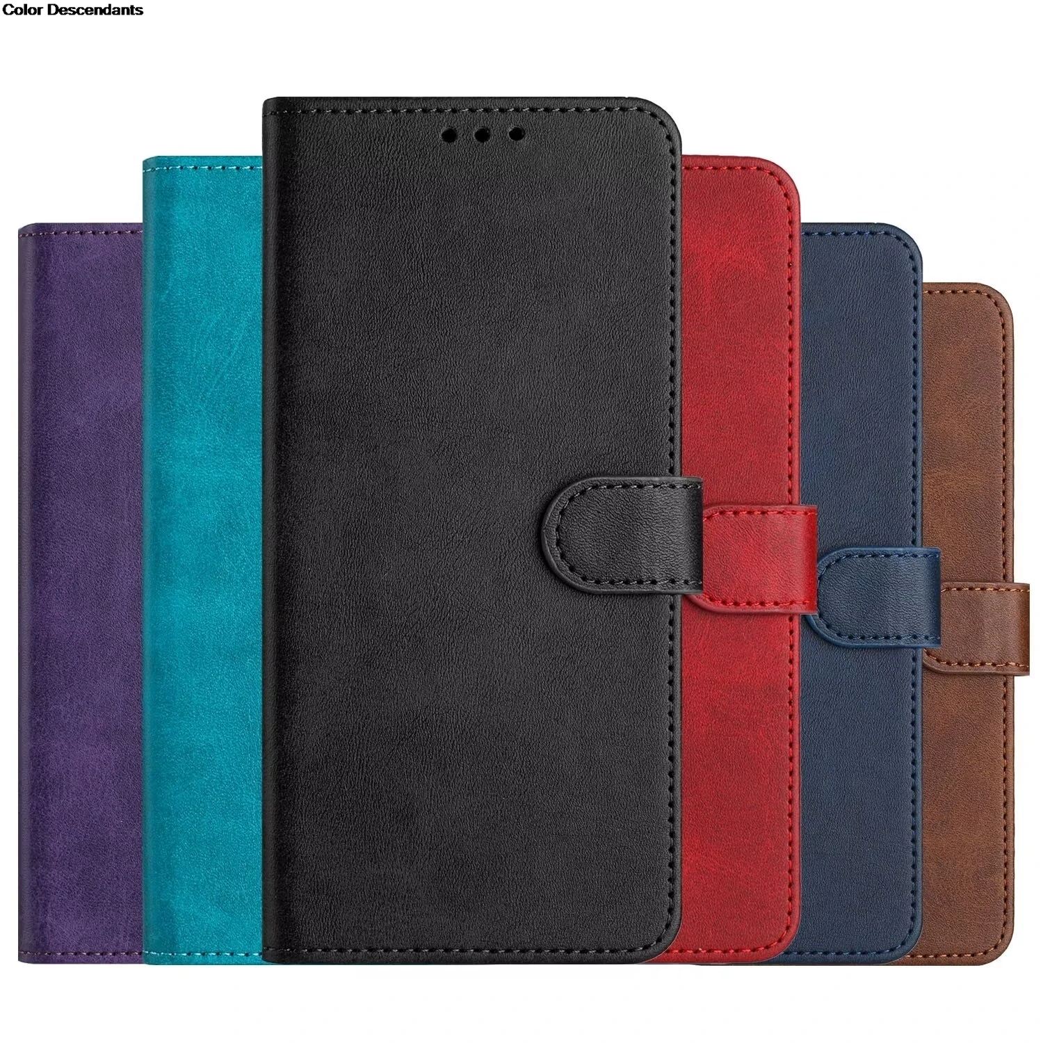 Soft TPU Leather Wallet Flip Phone Case with Card Slot