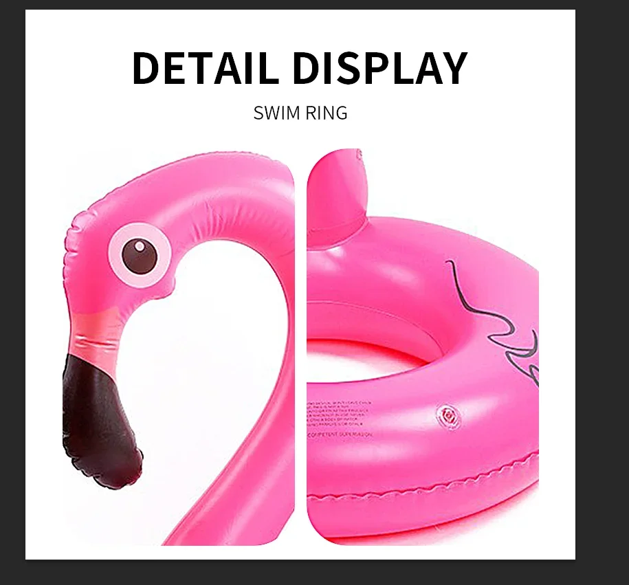 Inflatable Swimming Ring for Adult Baby Flamingo Swimming Laps Floating Ring Pool Party Swimming Circle Pool Toy Water Fun 4