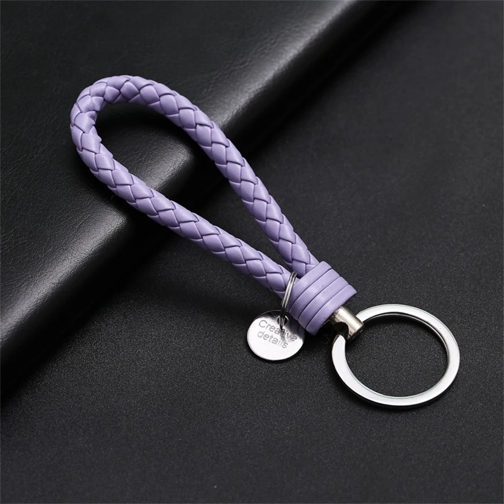 Braided PU Leather Wristlet Keychain Strap - Stylish Accessory