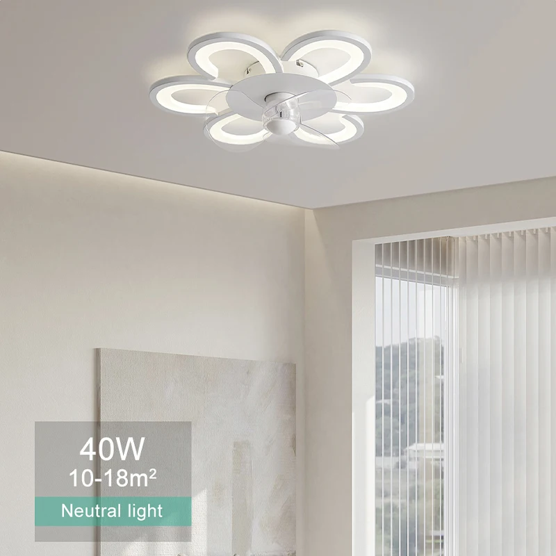 Smart Ceiling Fan Lights With Remote Control Decor Ventilator Lamp 50cm For decorat living room Modern Silent Electric Fan Light