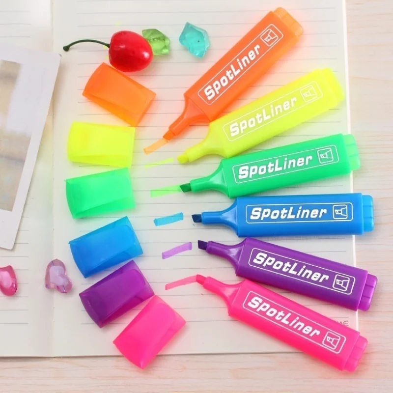 4 Pcs Marker Rainbow Pen Highlighter Paragraph Candy Color Large