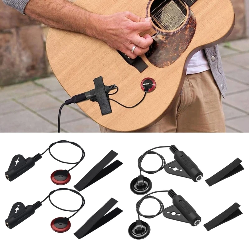 

Self-Adhesive Piezo Pickup Transducer 2 in 1 Microphone Contact Endpin 6.35mm for Acoustic Guitar Ukulele Kalimba